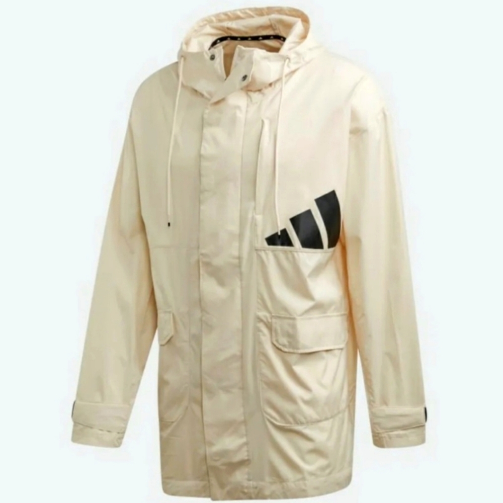 ADIDAS Men's Medium Long Linnen Athletic Pack Parka Rain Jacket